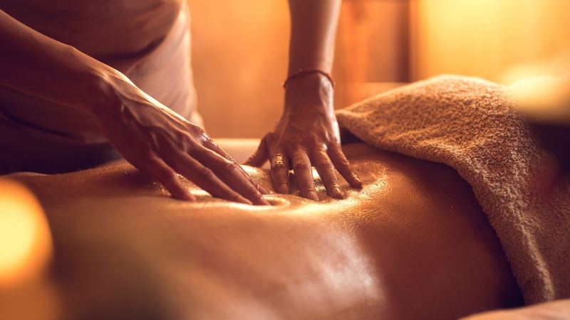 Corporate chair massage service in a Las Vegas office
